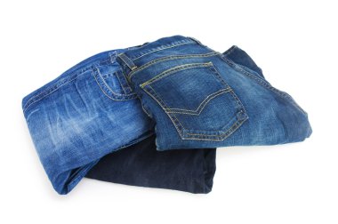 Pair of jeans isolated on the white background clipart