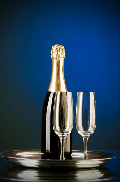 stock image Champagne against color gradient background