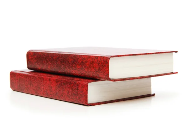 Ledergebundene Bücher isoliert auf weißem Hintergrund — Stockfoto