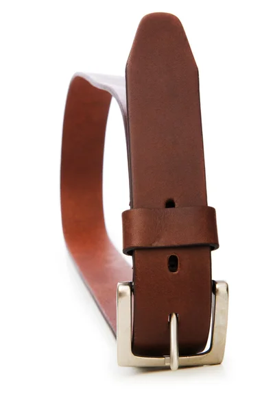 Cintura in pelle isolata sullo sfondo bianco — Foto Stock