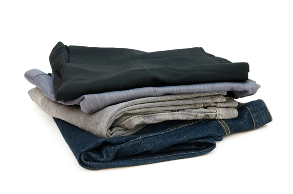 Par de jeans aislados sobre fondo blanco —  Fotos de Stock
