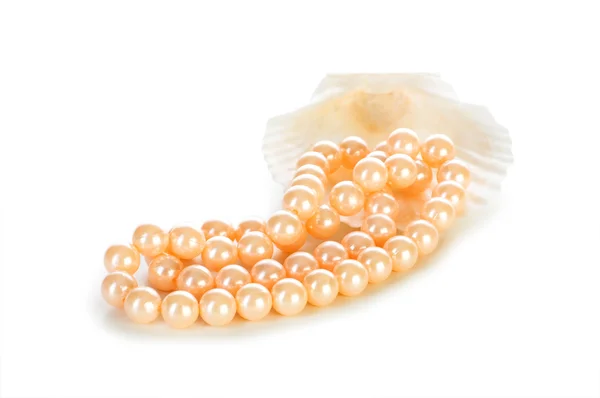 Perlenkette isoliert auf weißem Hintergrund — Stockfoto