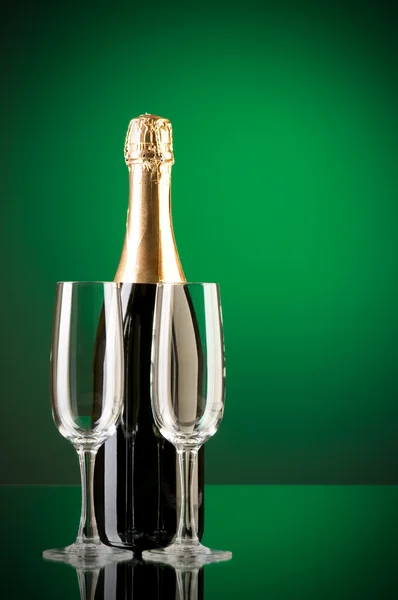 stock image Champagne against color gradient background