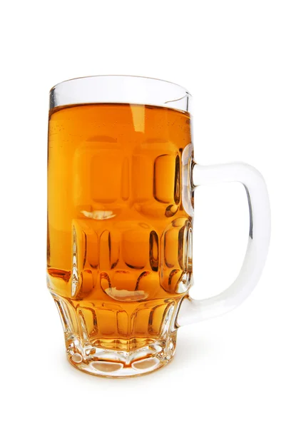 白い背景上に分離されてビールのグラス — ストック写真