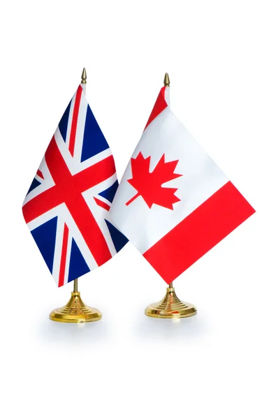 Englischsprachige Länder Flaggen isoliert auf weiß — Stockfoto