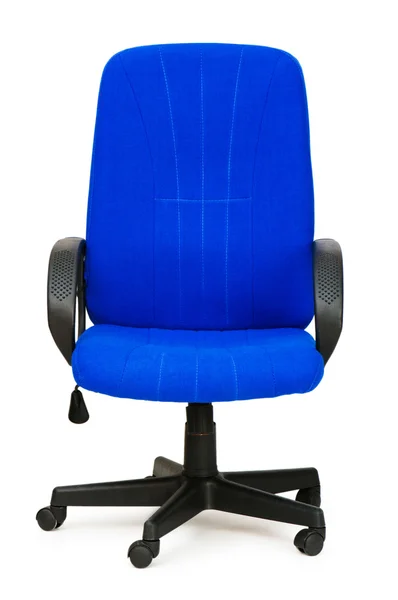 Синій офісний стілець ізольований на білому — стокове фото