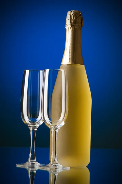 stock image Champagne against color gradient background