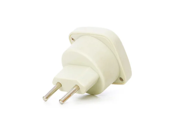 Adaptador elétrico isolado no fundo branco — Fotografia de Stock