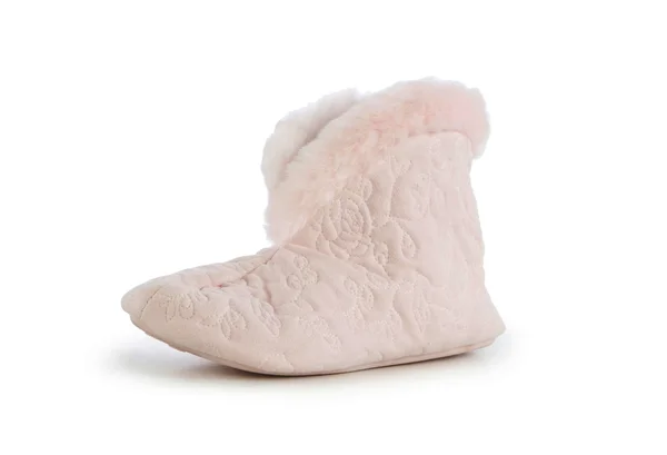 Warme slippers geïsoleerd op de witte — Stockfoto
