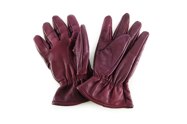 Kožené rukavice izolovaných na bílém — Stock fotografie