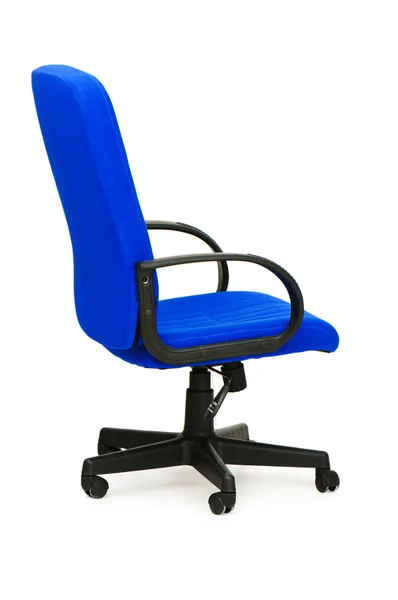 Blauwe bureaustoel geïsoleerd — Stockfoto