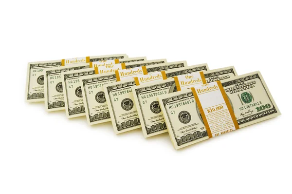 Στοίβα δολάρια που έχουν απομονωθεί — Φωτογραφία Αρχείου