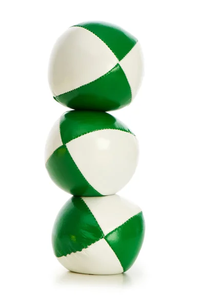 绿色应力球被隔绝在白色 — 图库照片