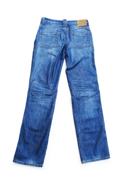 Coppia di jeans isolati sullo sfondo bianco — Foto Stock