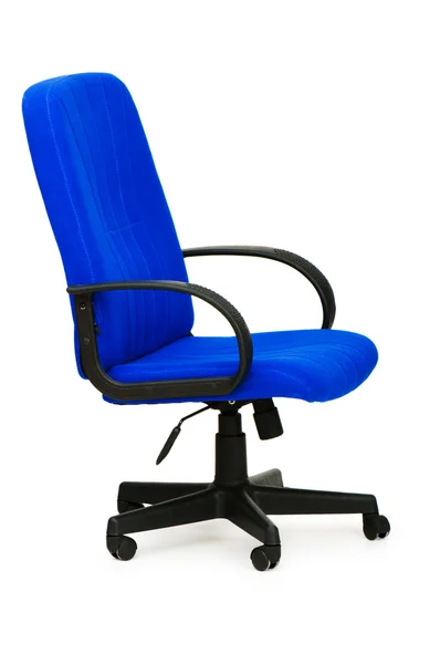 Sedia da ufficio blu isolata sul bianco — Foto Stock
