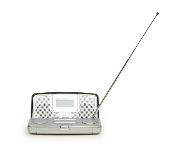 Rádio prateado isolado no fundo branco — Fotografia de Stock