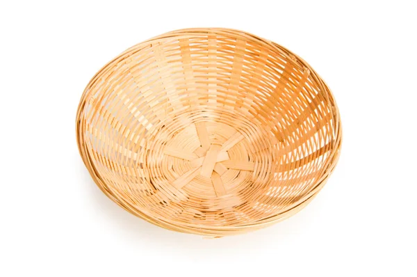 Woven basket isolated on the white background — Stock Photo, Image