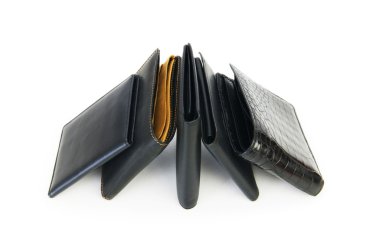Leather wallets isolated on the white background clipart