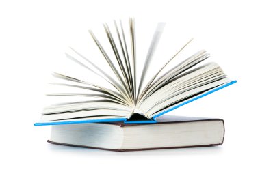 üzerinde beyaz izole kitap yığını