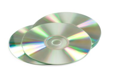 Three CD's isolated on the white background clipart