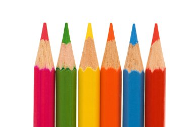 Coloured pencils isolated on the white background clipart