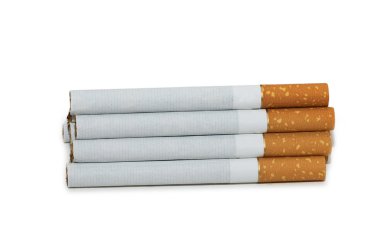 Cigarettes arranged isolated on the white background clipart