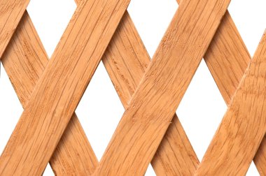 Wooden trellis with rhomb shaped holes clipart