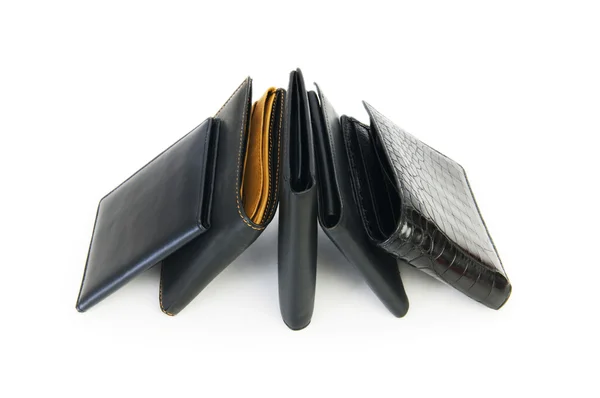 Kožené peněženky izolovaných na bílém pozadí — Stock fotografie