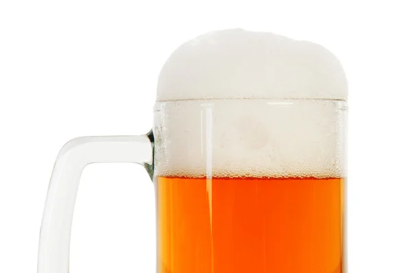 Beyaz arka plan üzerinde izole bira cam — Stok fotoğraf