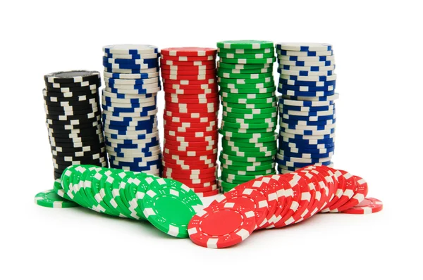 Casino zseton elszigetelt fehér background — Stock Fotó