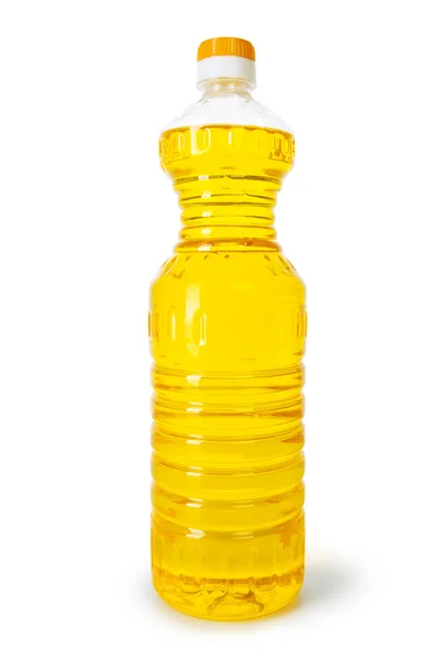 Garrafa de azeite isolada sobre o branco — Fotografia de Stock