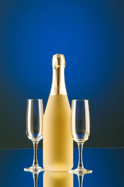 stock image Champagne against color gradient background