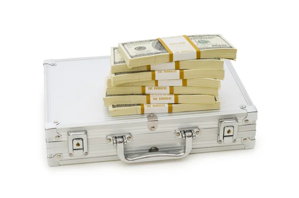 Money in the case isolated on white — Stock Photo, Image