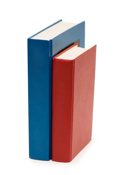 Trzy książki kolorowy na białym tle — Zdjęcie stockowe