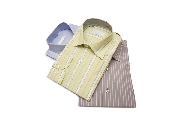 Tres camisas a rayas aisladas en el blanco —  Fotos de Stock