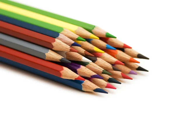 Színes ceruzák elszigetelt fehér background — Stock Fotó