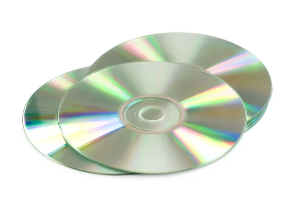 Tre CD isolati sullo sfondo bianco — Foto Stock