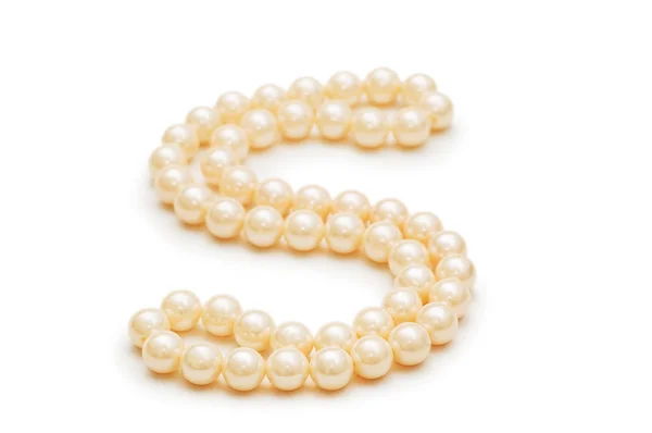 Pearl necklace isolated on the white background — Stock Photo, Image