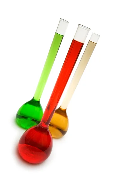 Vários tubos coloridos isolados no branco — Fotografia de Stock