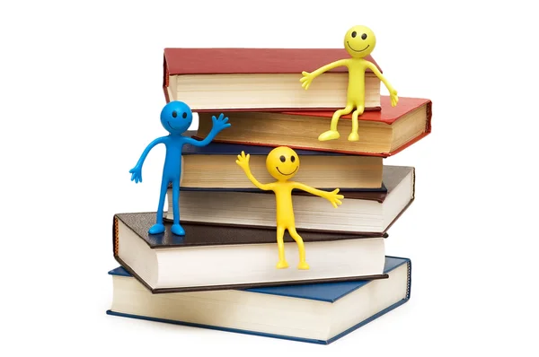 Back to school concept with books and smilies — Stock Photo, Image