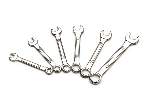Various spanners isolated on the white background — Stock Photo, Image