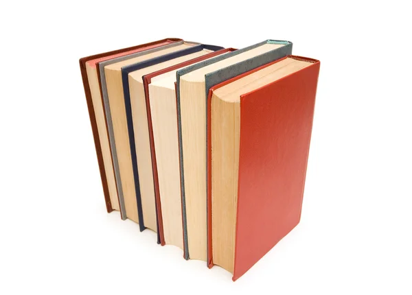 Różnych książek na białym tle na białym tle — Zdjęcie stockowe