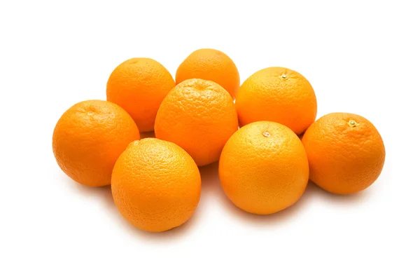 Veel van sinaasappelen geïsoleerd op de witte — Stockfoto
