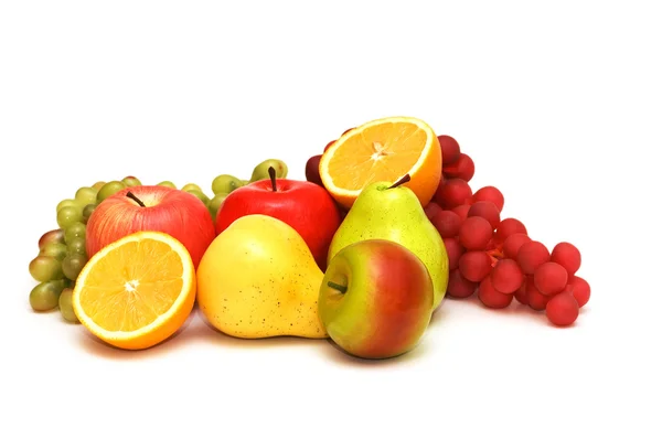 Különböző gyümölcsök elszigetelt fehér background — Stock Fotó