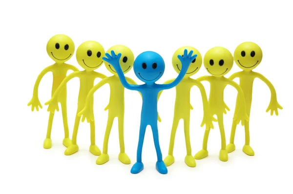 Stand out from the crowd concept with smilies — Stock Photo, Image