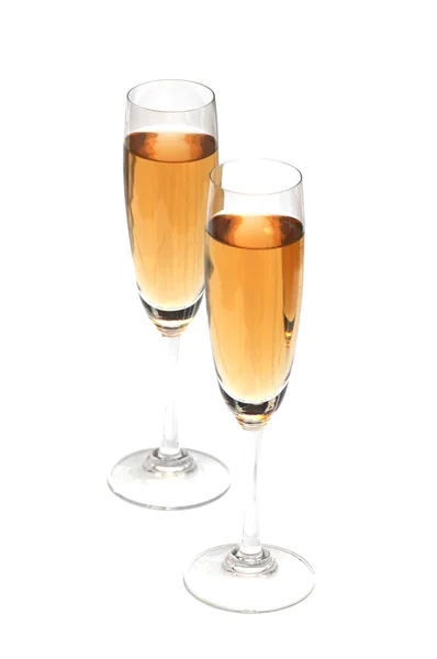 Dois copos de vinho isolados no fundo branco — Fotografia de Stock