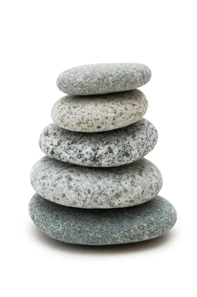 Stack of pebbles isolated on the white — Stock Photo, Image