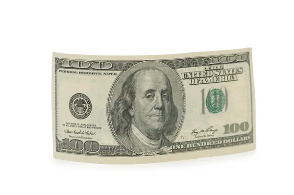 Dollar bank note isolated on the white — Stock Photo, Image