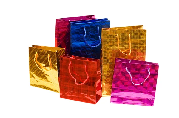 Colorful bags isolated on the white background Royalty Free Stock Photos