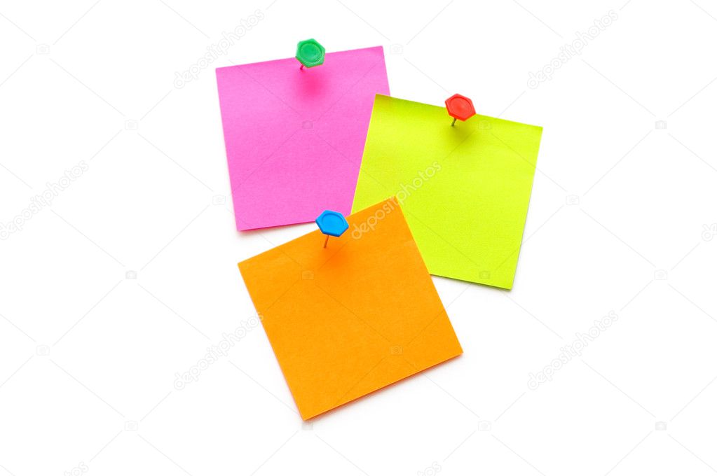 Post-it notes isolated on the white background